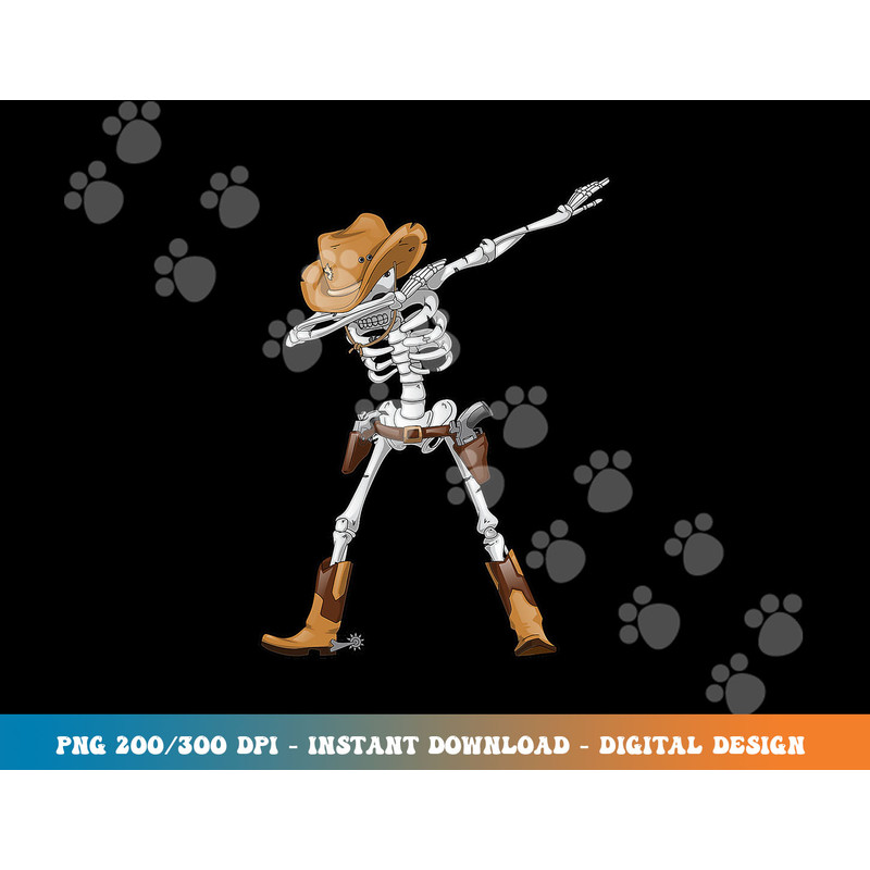 Dabbing Skeleton T Shirt Cowboy Hat Halloween Kids Boys Dab png, sublimation copy.jpg