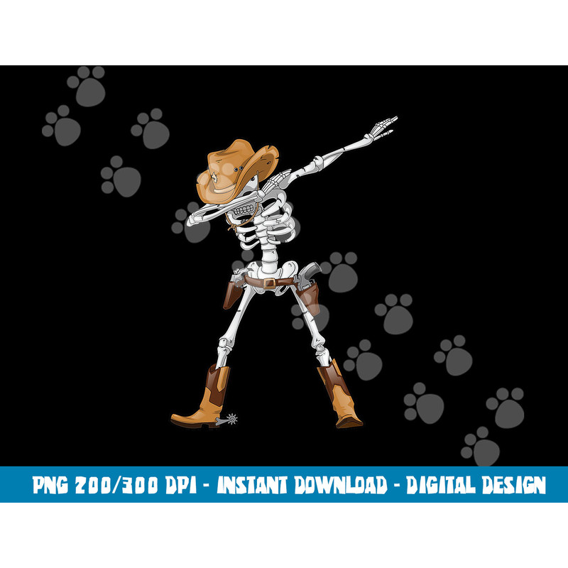 Dabbing Skeleton T Shirt Cowboy Hat Halloween Kids Boys Dab png, sublimation copy.jpg