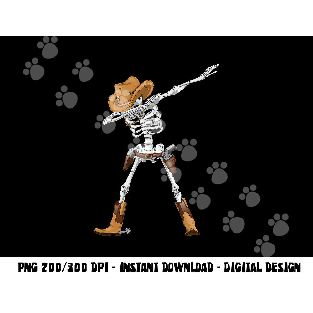 Dabbing Skeleton T Shirt Cowboy Hat Halloween Kids Boys Dab png, sublimation copy.jpg