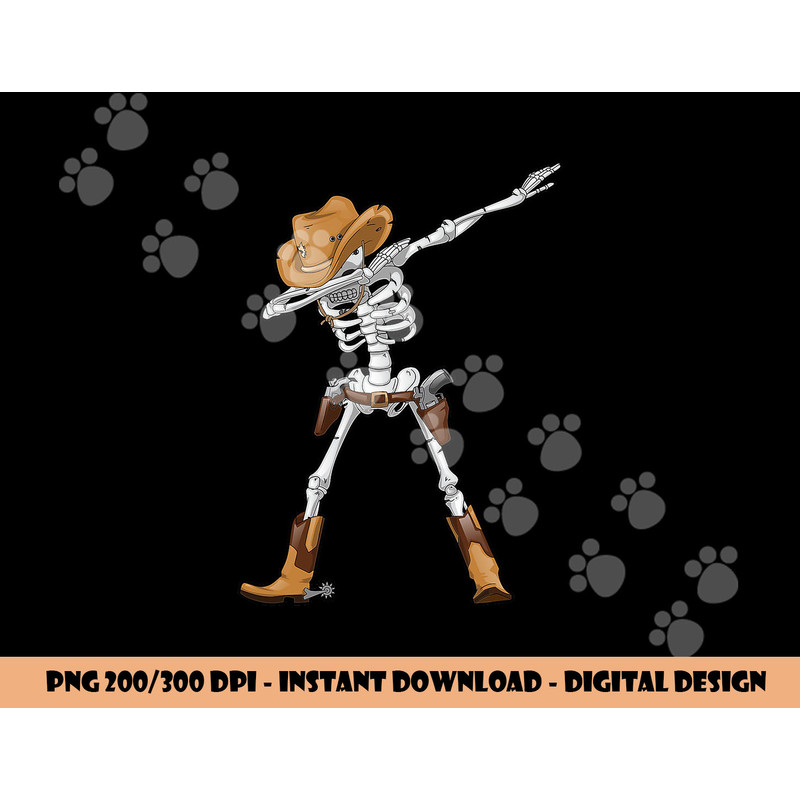Dabbing Skeleton T Shirt Cowboy Hat Halloween Kids Boys Dab png, sublimation copy.jpg