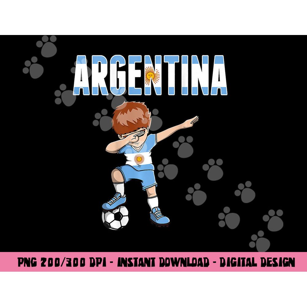 Dabbing Soccer Boy Argentina Soccer Fan Jersey Flag Football png, sublimation copy.jpg