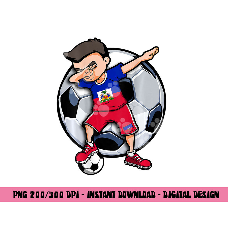 Dabbing Soccer Boy Haiti Football Fans Jersey Haitian Flag png, sublimation copy.jpg