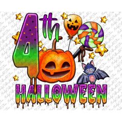 4th Halloween Png, Baby Halloween Png, Halloween Birthday, Halloween Png, Fourth Halloween Png, Pumpkin,Sublimation Desi