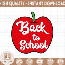 back to school apple svg file - apple clip art - back to school cut file - svg, eps, png, jpg - 300dpi - commercial use