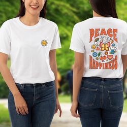 peace flower summer happiness shirt - unisex jersey short sleeve tee - soft cotton and quality print