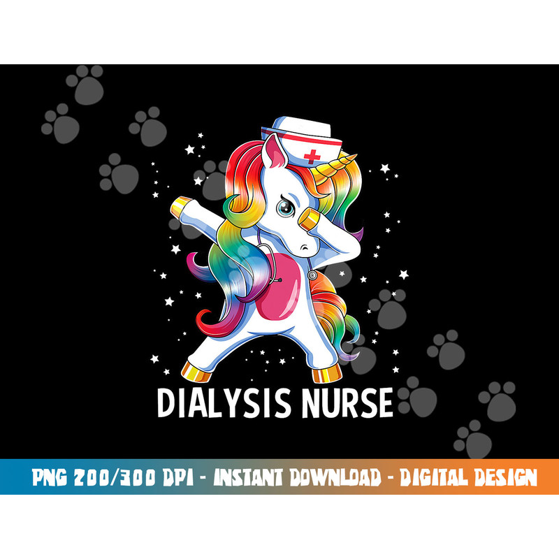 Dabbing Unicorn Funny Dialysis Nurse png, sublimation copy.jpg
