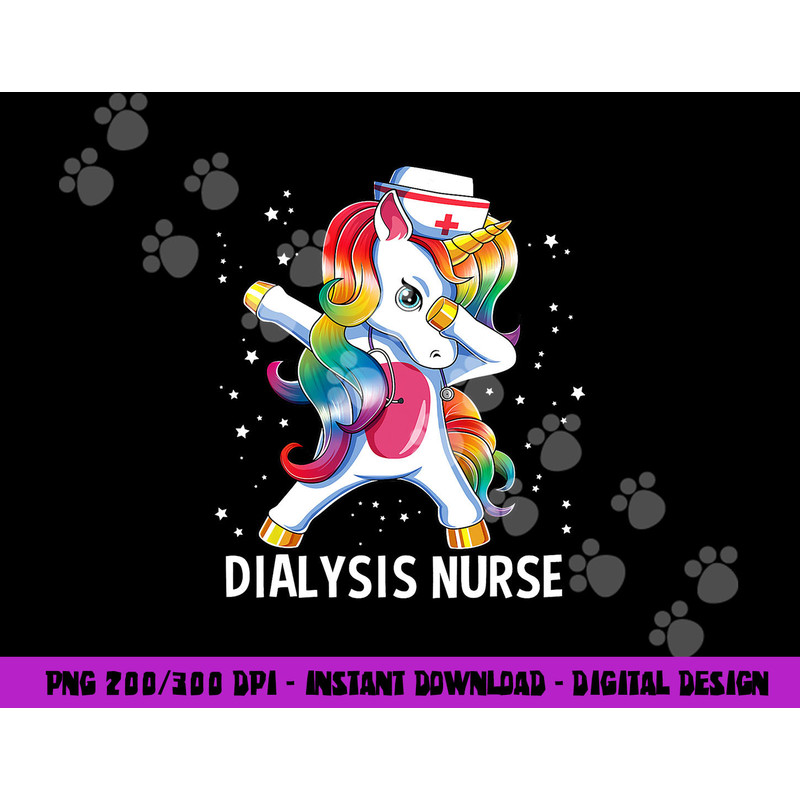 Dabbing Unicorn Funny Dialysis Nurse png, sublimation copy.jpg