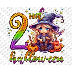 2nd Halloween Png, Baby Halloween Png, Halloween Birthday Girl Png, Halloween Png, Second Halloween Png,Sublimation Desi