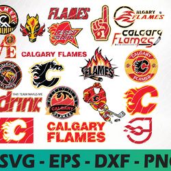 calgary flames logo, bundle logo, svg, png, eps, dxf