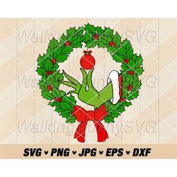 christmas wreath grinches hand svg png, layered christmas wreath svg, christmas wreath grinches png, svg files for cricu