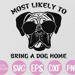 Ho-Bo Care Boxer Rescue - Most Likely to Bring a Dog Home Svg, Eps, Png, Dxf, Digital Download