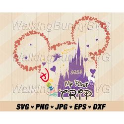 my first trip 2023 svg png, layered mouse ears family trip 2023 svg, family vacation svg, family trip 2023 png, svg file