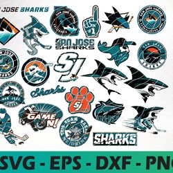 san jose sharks logo, bundle logo, svg, png, eps, dxf, hockey teams svg