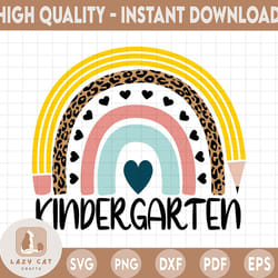kindergarten rainbow svg, kindergarten svg, school svg, digital download/cricut, silhouette