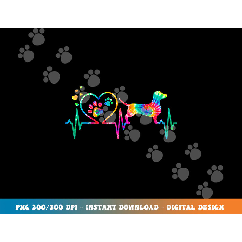 Dachshund Doxie Weenie Mom Dad Heartbeat Tie Dye Dog Gift  png, sublimation copy.jpg