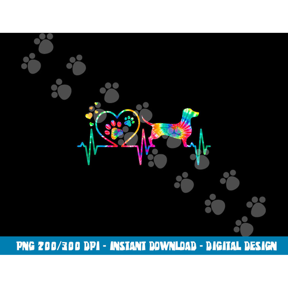 Dachshund Doxie Weenie Mom Dad Heartbeat Tie Dye Dog Gift  png, sublimation copy.jpg