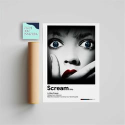 scream movie poster | minimalist movie poster print, poster print, movie gifts, home decor, digital movie poster