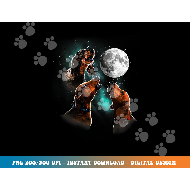 Dachshund Howling At The Moon, Wiener Dog, Funny Dachshund  png, sublimation copy.jpg