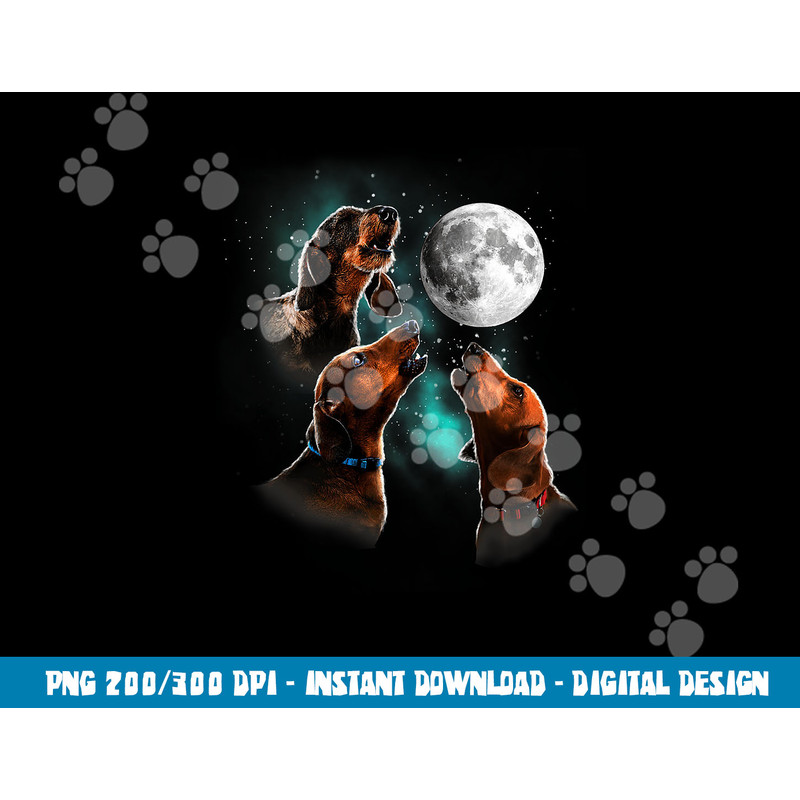 Dachshund Howling At The Moon, Wiener Dog, Funny Dachshund  png, sublimation copy.jpg