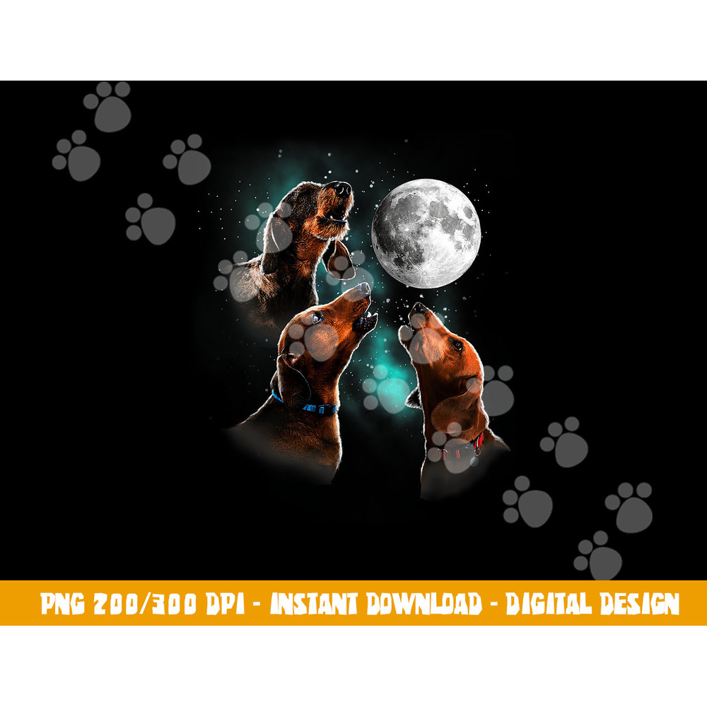 Dachshund Howling At The Moon, Wiener Dog, Funny Dachshund  png, sublimation copy.jpg