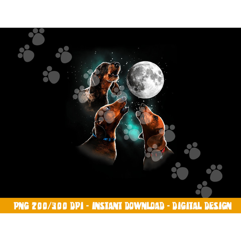 Dachshund Howling At The Moon, Wiener Dog, Funny Dachshund  png, sublimation copy.jpg