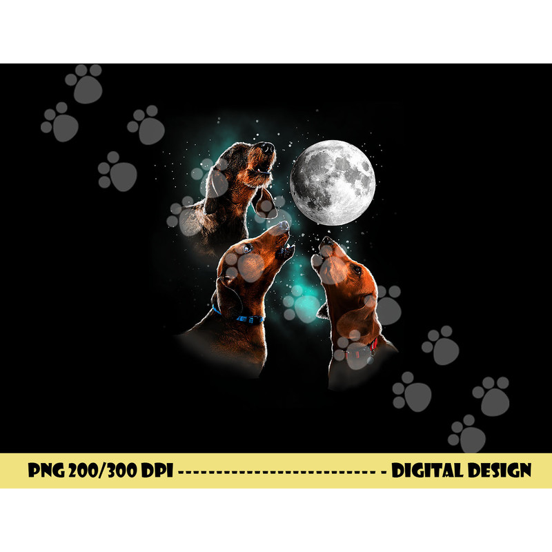 Dachshund Howling At The Moon, Wiener Dog, Funny Dachshund png, sublimation copy.jpg