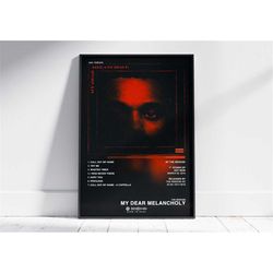 poster album of the weeknd | poster cover album my dear melancholy the weeknd | album poster decoration | rapping poster