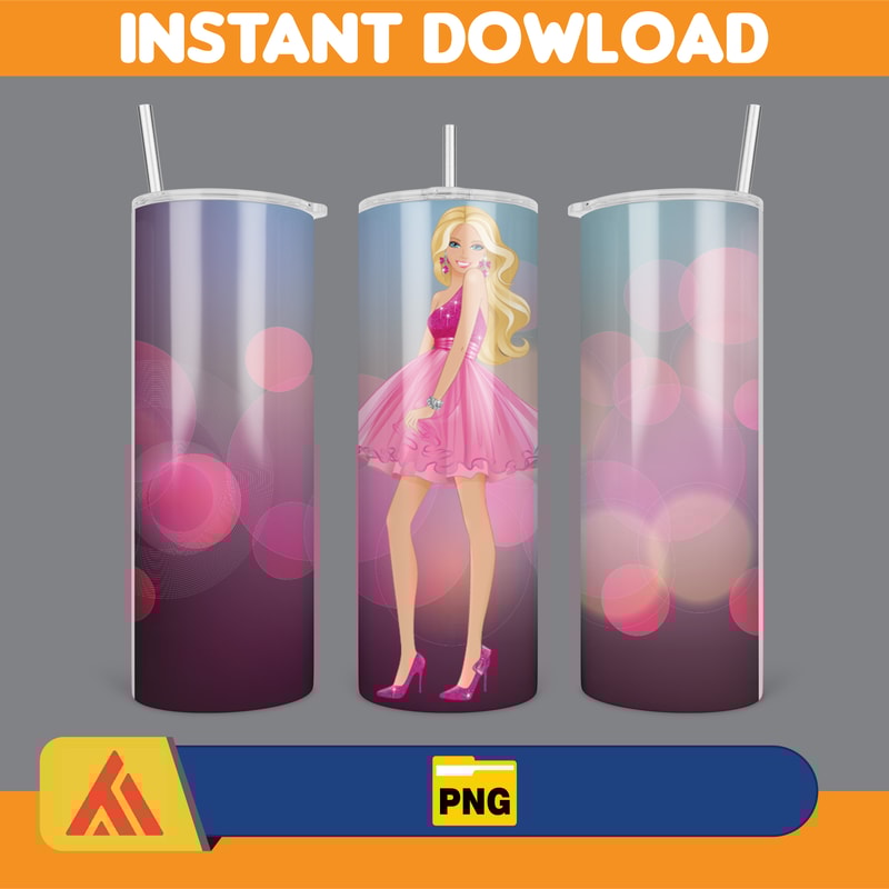 Barbie Tumbler Wrap, Come On Barbie Sublimation, Barbie Doll Tumbler Wrap, Lets Go Party Tumbler PNG, 20 oz Barbie Tumbler PNG (19).jpg