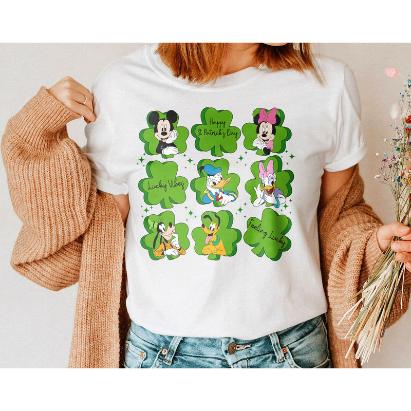 Vintage Mickey And Friends Happy St Patricks Day Shirt, Retro 90s Disney Lucky Shamrocks Shirt, Disney Irish Green Shirt - 3.jpg