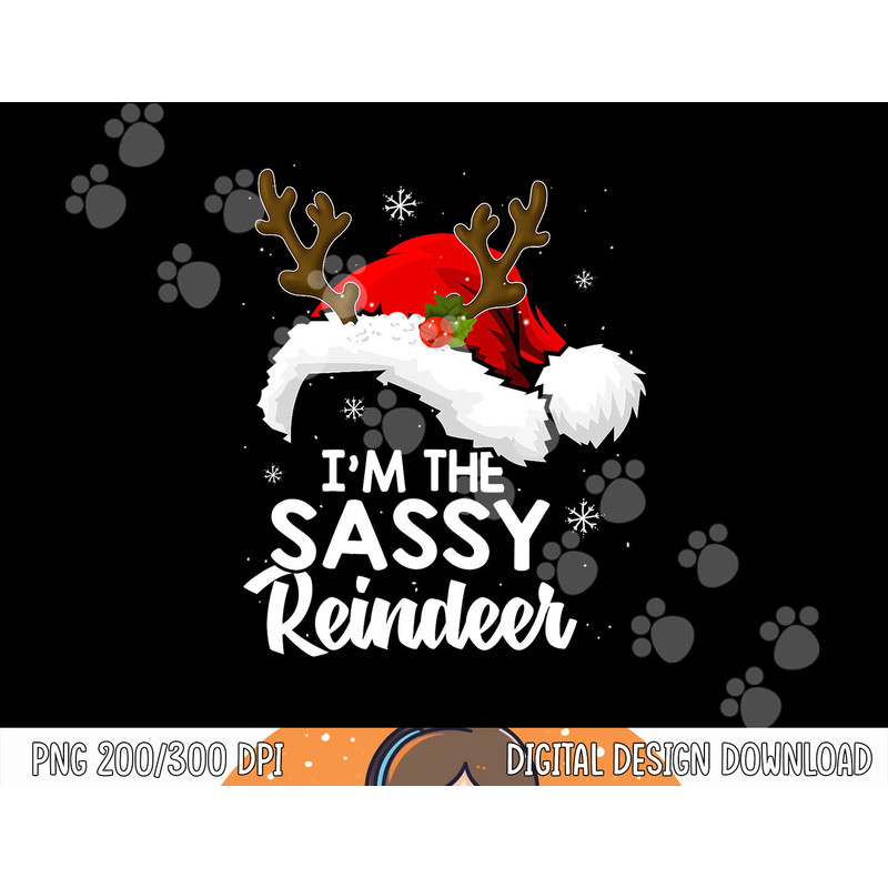 I m The Sassy Reindeer Christmas Funny Pajamas Family Xmas png,sublimation copy.jpg
