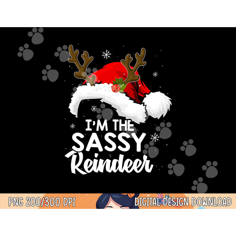 I m The Sassy Reindeer Christmas Funny Pajamas Family Xmas png,sublimation copy.jpg