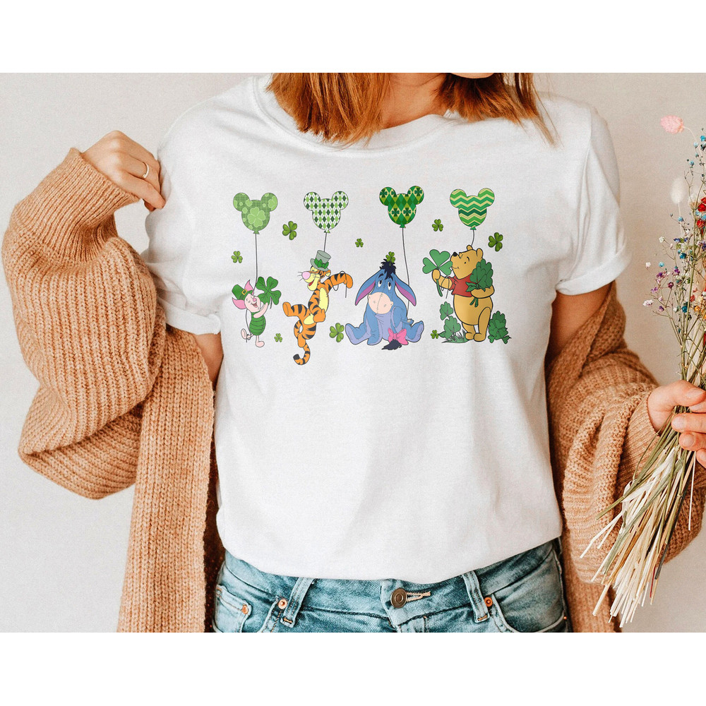 Vintage Winnie The Pooh St Patricks Day Shirt, Pooh Bear And Friends Lucky Shamrocks, Disney Irish Green Shirt - 4.jpg