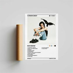 conan gray - kid krow album cover poster | conan gray poster print, poster print, wall art, music gifts, home decor, alb