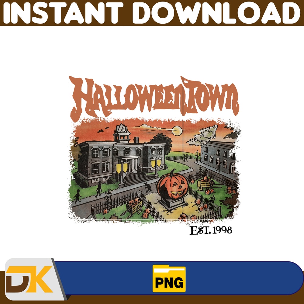 HalloweenTown Est 1998 Png, Halloweentown Png, Halloween Party Png, Pumpkin Png, Instant Download (1).jpg