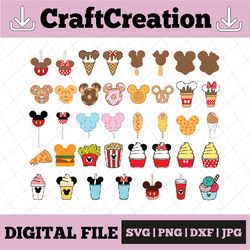 40 Snack svg png dxf eps pdf files for Cricut or Silhouette Clipart, Snackgoal Svg, Drinks And Foods Svg Magical Kingdom