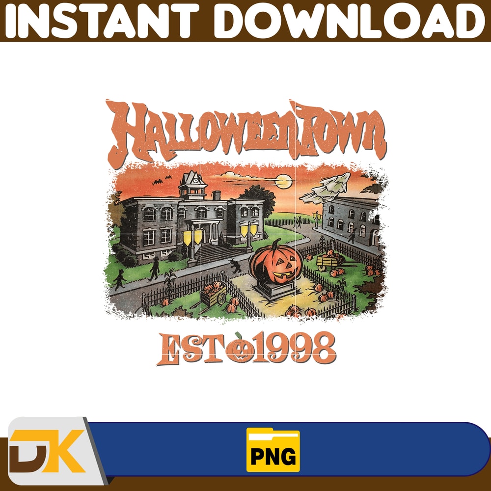HalloweenTown Est 1998 Png, Halloweentown Png, Halloween Party Png, Pumpkin Png, Instant Download (4).jpg