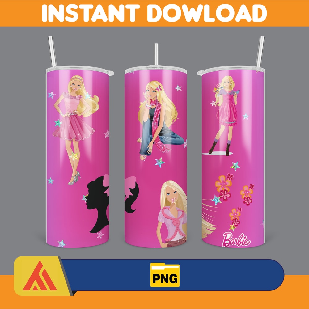 Barbie Tumbler Wrap, Come On Barbie Sublimation, Barbie Doll Tumbler Wrap, Lets Go Party Tumbler PNG, 20 oz Barbie Tumbler PNG (4).jpg