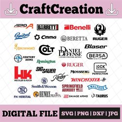 28 Firearms Brands Vectors ai, cdr, eps, pdf, svg and also jpg, png - Instant Download