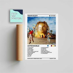 travis scott - astroworld album cover poster, poster print, wall art, music gifts, home decor, music album cover poster