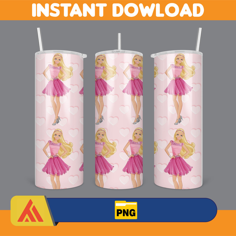 Barbie Tumbler Wrap, Come On Barbie Sublimation, Barbie Doll Tumbler Wrap, Lets Go Party Tumbler PNG, 20 oz Barbie Tumbler PNG (49).jpg