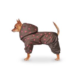Brown dog raincoat size L