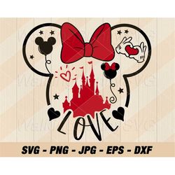 mouse ears castle balloon love svg png, layered mouse ears svg, mouse ears bow svg, mouse head png, svg files for cricut