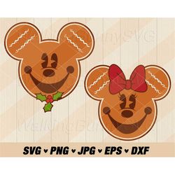 mouse gingerbread christmas svg png, layered mouse christmas cookie svg, mouse ears gingerbread svg, mouse cookie png, s