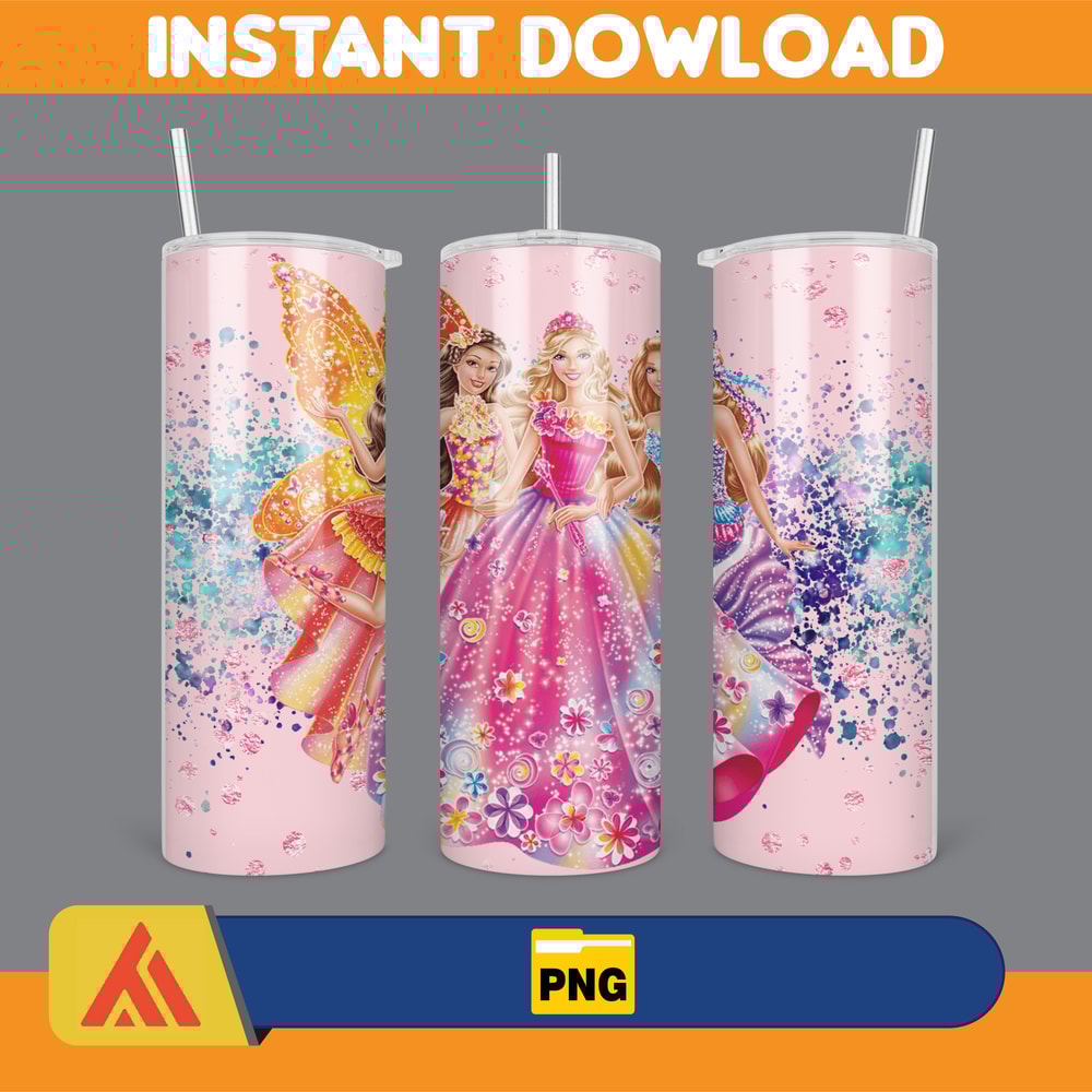 Barbie Tumbler Wrap, Come On Barbie Sublimation, Barbie Doll Tumbler Wrap, Lets Go Party Tumbler PNG, 20 oz Barbie Tumbler PNG (22).jpg