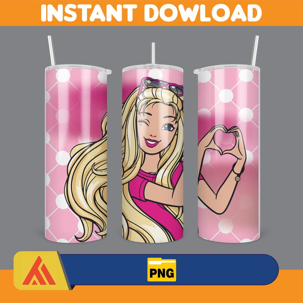 Barbie Tumbler Wrap, Come On Barbie Sublimation, Barbie Doll Tumbler Wrap, Lets Go Party Tumbler PNG, 20 oz Barbie Tumbler PNG (36).jpg