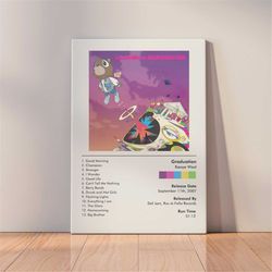 kanye west graduation poster or canvas - kanye album wall art - yeezy hip hop decor - rap art