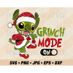 Santa Stitch Christmas Mode On Svg Png, Layered Xmas Stitch Svg, Holiday Stitch Png, Svg Files For Cricut, Instant Downl