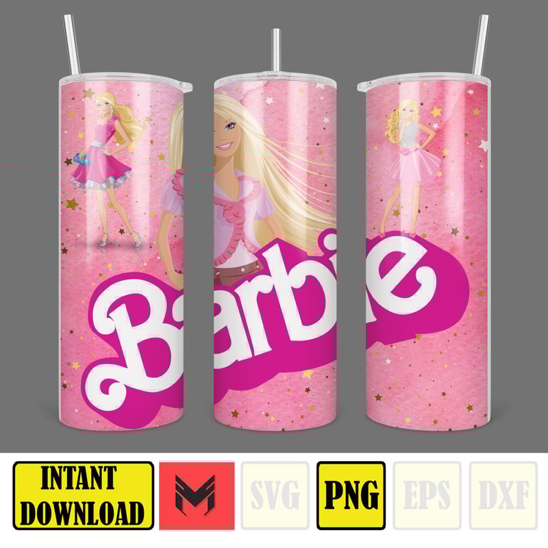 Barbie Tumbler Wrap, Come On Barbie Sublimation, Barbie Doll Tumbler Wrap, Lets Go Party Tumbler PNG, 20 oz Barbie Tumbler PNG (10).jpg