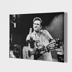 Johnny Cash Canvas - Vintage Photo Print - Music Wall Decor - Iconic Wall Art