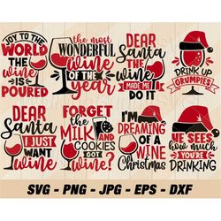 christmas wine svg png, layered christmas drinking svg, christmas wine quote svg, xmas wine glasses svg files for cricut